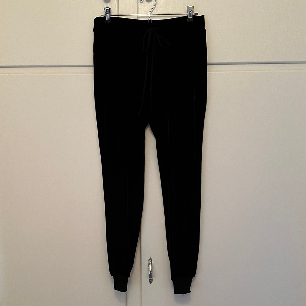 LIKE NEW ROI Velvet Velour Joggers Black